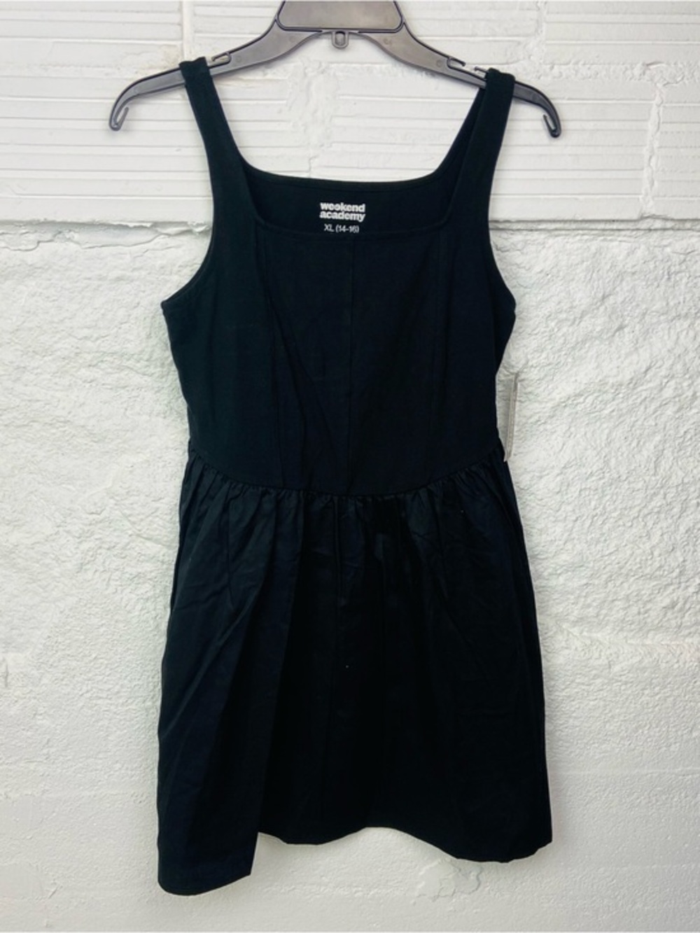 NWT Weekend Academy Black Square-Neck Mini Dress size XL 14/16